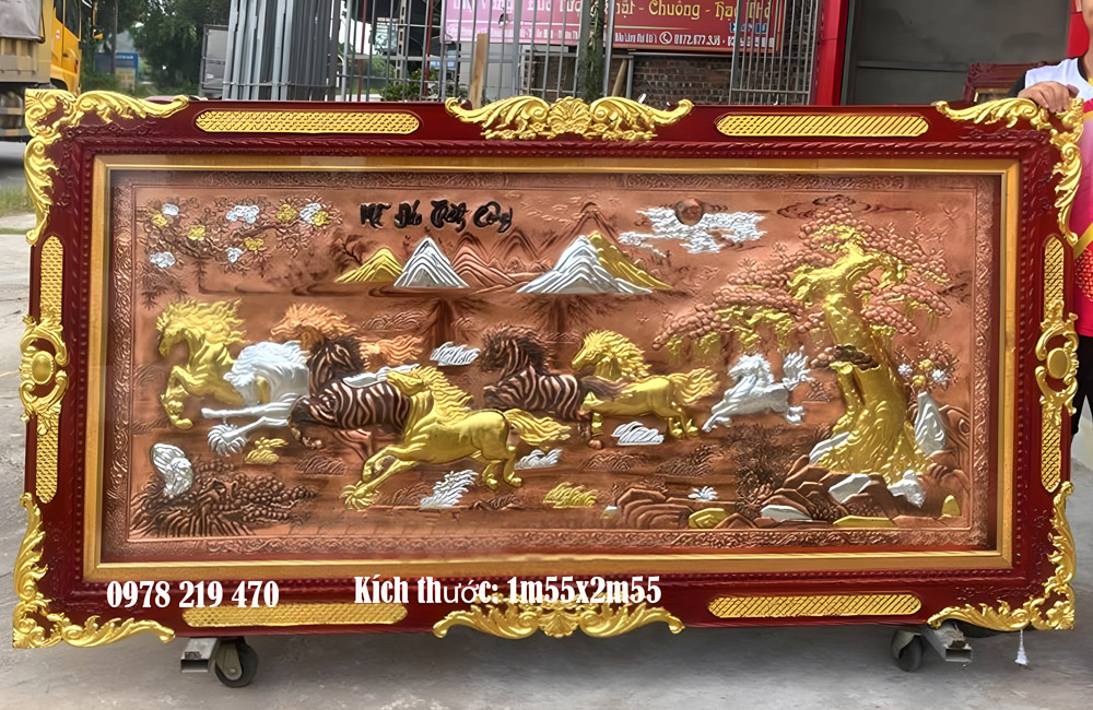 Tranh đồng cao cấp tranh mã đáo thành công - TD01 (1)