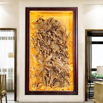 Tranh gỗ cao cấp tranh gỗ đục tay - QT9 (1)