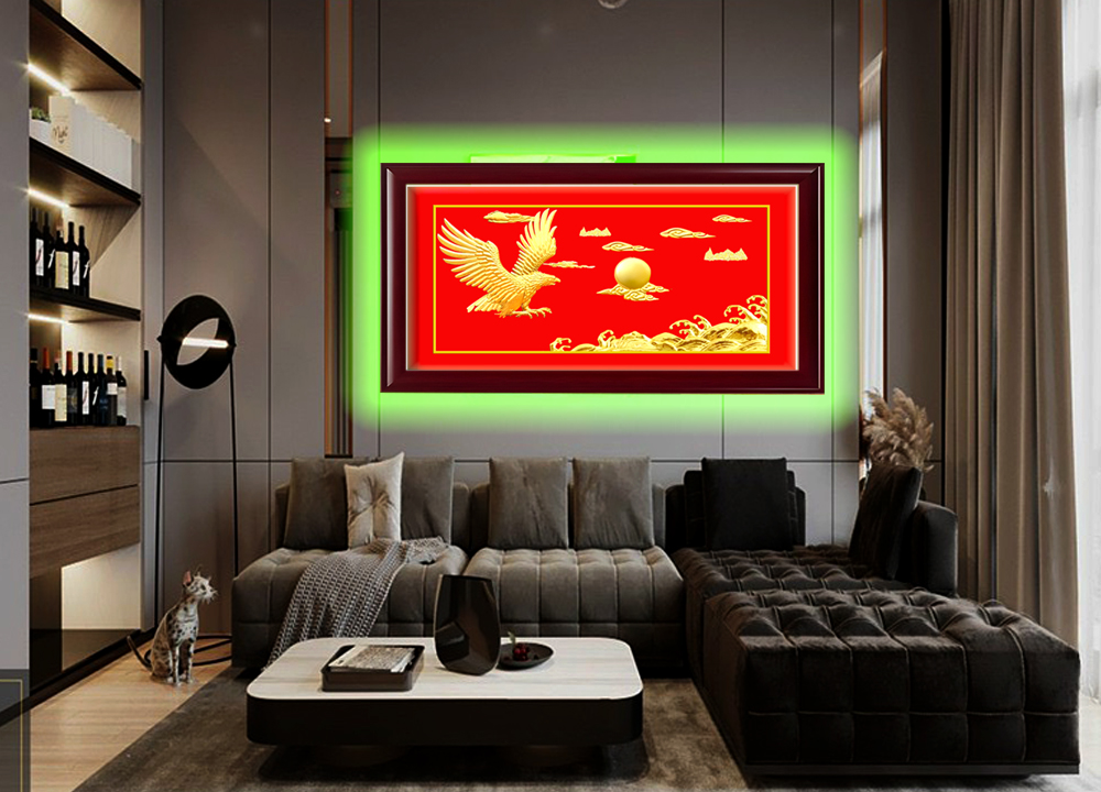 Tranh tặng tân gia khai trương công ty tranh dát vàng