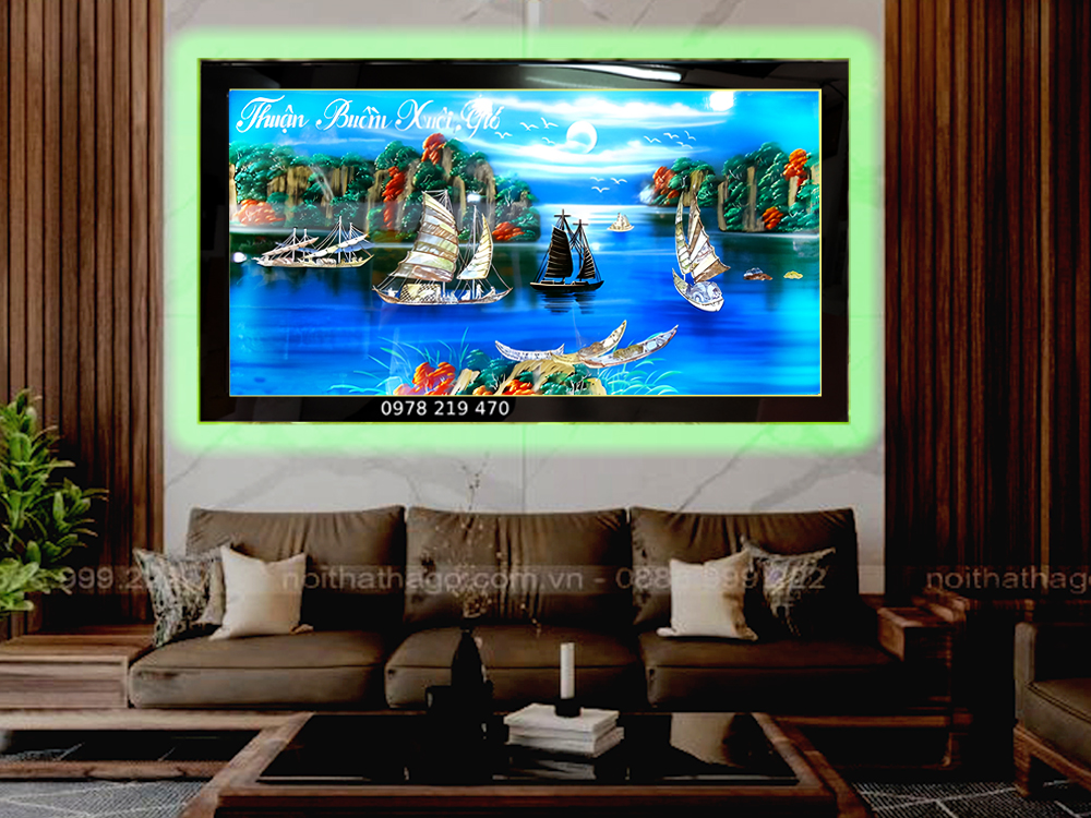 Mua tranh tặng tân gia ở đâu tranh sơn mài thuận buồm 03