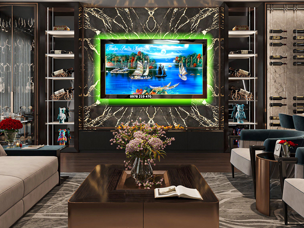 Mua tranh tặng tân gia ở đâu tranh sơn mài thuận buồm 03