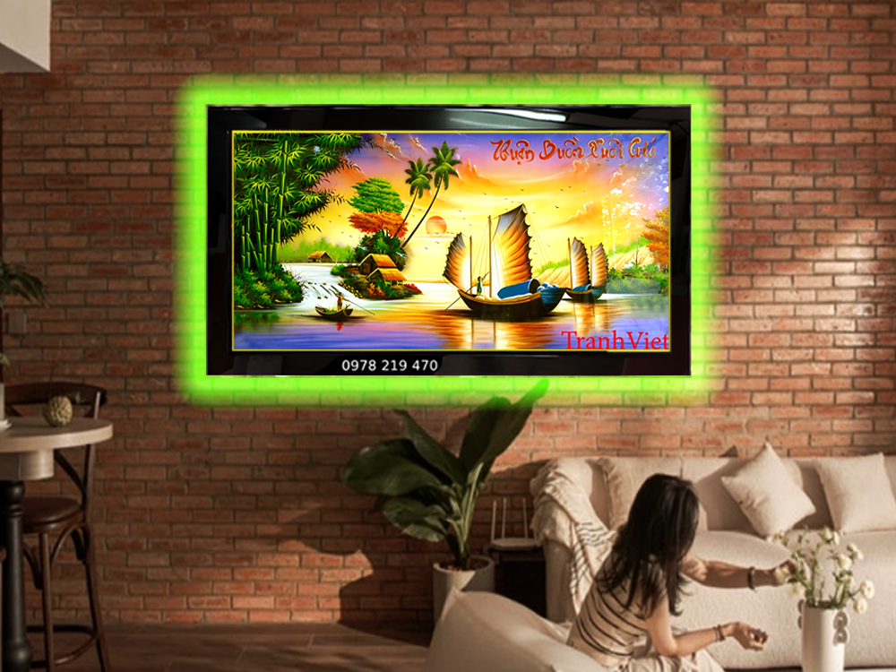 Quà tặng khai trương tân gia giá tốt tranh sơn mài thuận buồm Quà tặng khai trương tân gia giá tốt tranh sơn mài thuận buồm