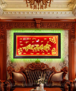 Tranh tặng quán ăn tranh khai trương mã đáo thành công AB