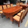 Bàn ăn bầu dục vân hương đá kèm 10 ghế bọc da nhập khẩu - SF05 (2)