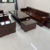 Bàn ghế Sofa phòng khách gỗ hương đá nam phi đóng hộp màu óc chó - SF02