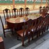 Bộ bàn ăn bầu dục gỗ hương đá nam phi đóng hộp gồm 10 ghế - SF11 (4)