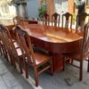 Bộ bàn ăn bầu dục gỗ hương đá nam phi đóng hộp gồm 10 ghế - SF11 (4)