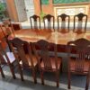Bộ bàn ăn bầu dục gỗ hương đá nam phi đóng hộp gồm 10 ghế - SF11 (4)