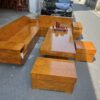 Bộ bàn ghế 2 văng sofa mẫu chân thuyền gỗ cẩm vàng nam phi đóng hộp - SF03 (1)