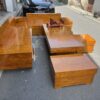 Bộ bàn ghế 2 văng sofa mẫu chân thuyền gỗ cẩm vàng nam phi đóng hộp - SF03 (1)