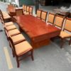 Bộ bàn ghế ăn vân gỗ hương đá và 10 ghế bọc da nhập khẩu Italia - SF06 (6)