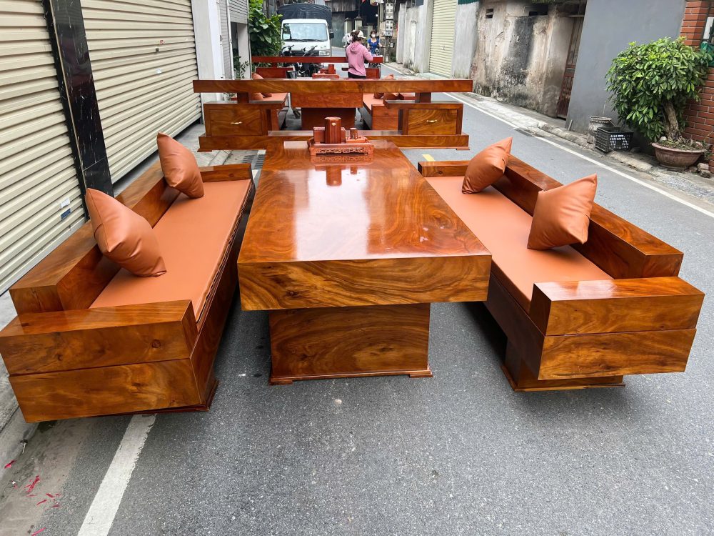 Bộ bàn sofa ghế k3 tay tựa gỗ hương xám nam phi đóng hộp kèm đệm- SF10 (5)